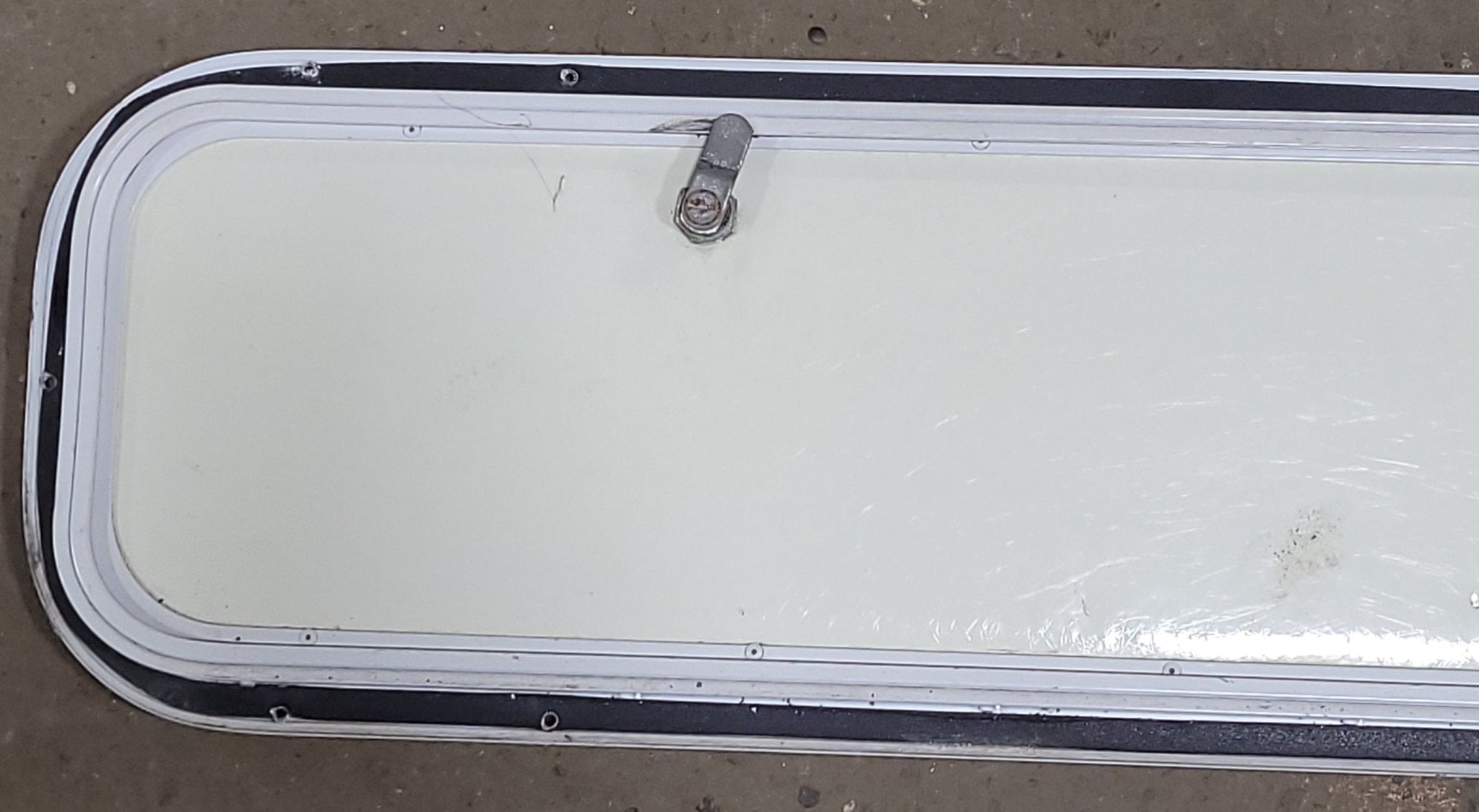 Used Radius Cornered Cargo Door 59 3/4" x 8 7/8" X 1/2" D - Young Farts RV Parts