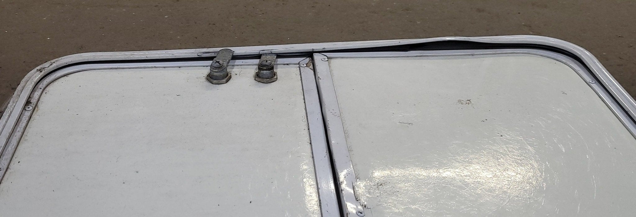 Used Radius Cornered Cargo Door 59 7/8" x 22 7/8" X 1/2" D - Young Farts RV Parts