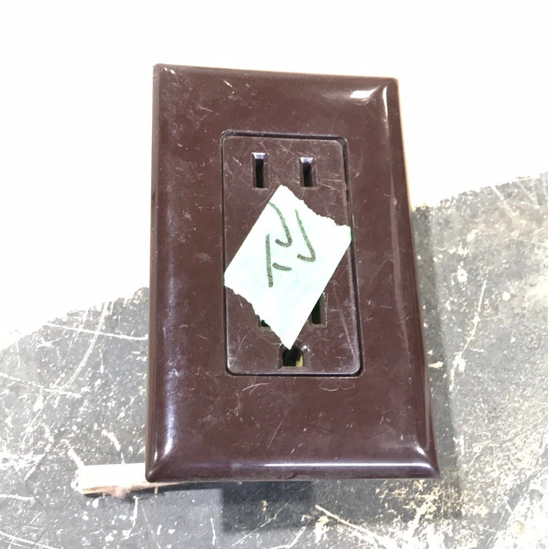 Used RV 15A 125V Wall Receptacle/Outlet BROWN (SLATER ELEC. INC) - Young Farts RV Parts