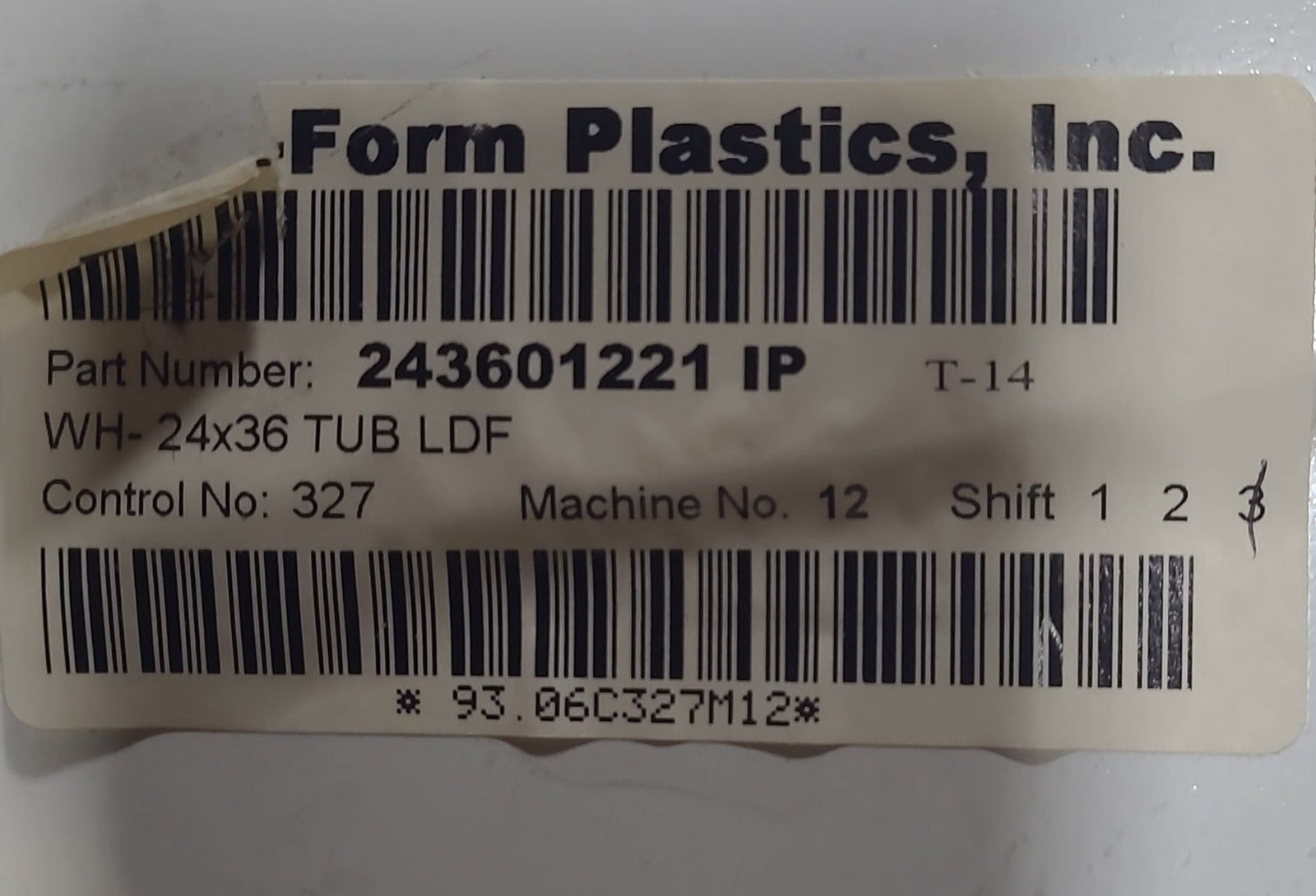 Used RV Bath Tub 36” x 24” Left Hand Drain - Young Farts RV Parts