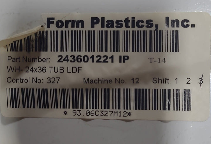 Used RV Bath Tub 36” x 24” Left Hand Drain - Young Farts RV Parts