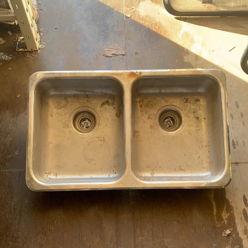 Used RV Double Kitchen Sink 26 3/4” w x 16” L - Young Farts RV Parts