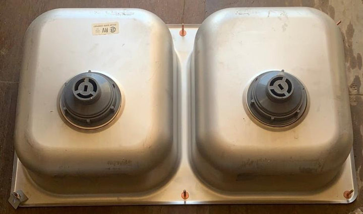 Used RV Double Kitchen Sink 27” w x 16” L - Young Farts RV Parts