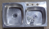 Used RV Double Kitchen Sink 33 7/8” W x 19” L