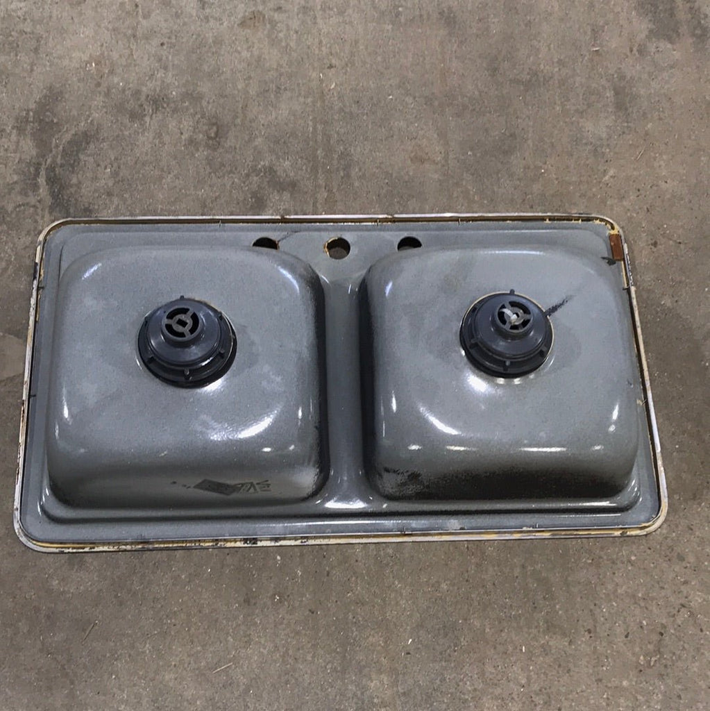 Used RV Double Kitchen Sink 33” W x 19” L - Young Farts RV Parts