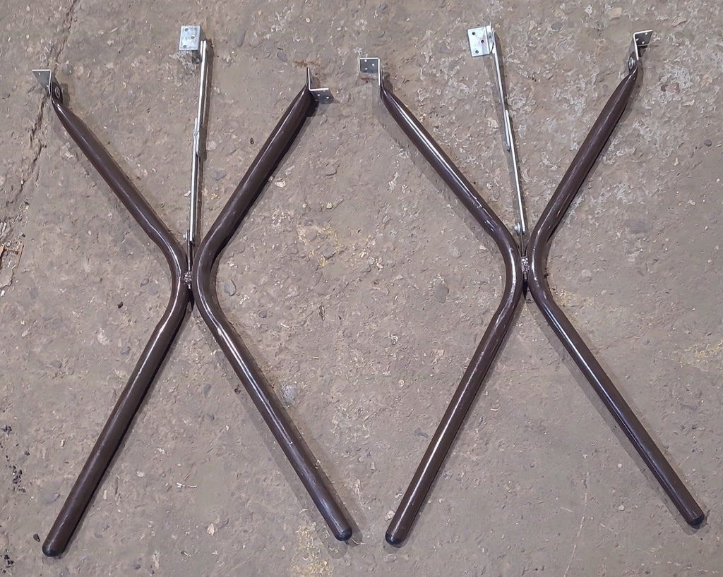 Used RV Folding Table Leg Set 26 1/4" H- BROWN COLOR - Young Farts RV Parts