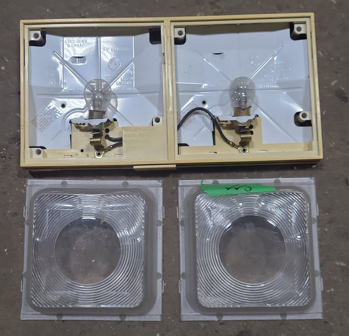 Used RV Interior Light Fixture *DOUBLE* LR36287 - Young Farts RV Parts