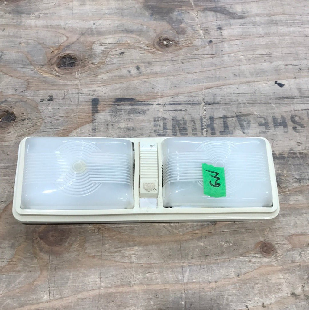 USED RV Interior Light Fixture *DOUBLE* PD772 - With Switch - Young Farts RV Parts