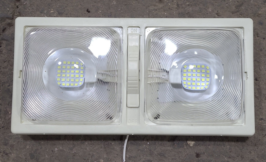 Used RV interior light Fixture - LR 36513 - *DOUBLE* - Young Farts RV Parts