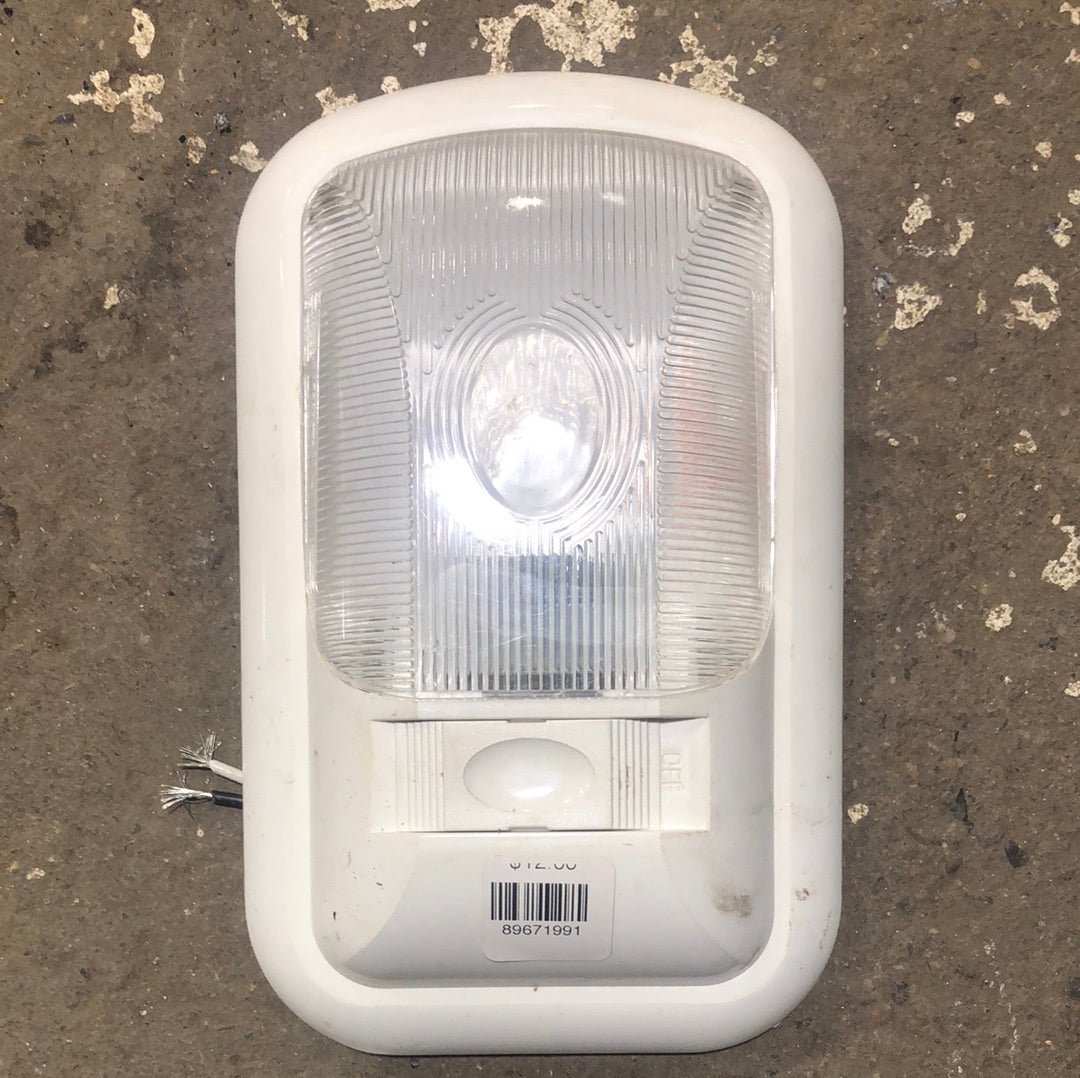 USED RV Interior Light Fixture *SINGLE* WHITE LR98156 - Young Farts RV Parts