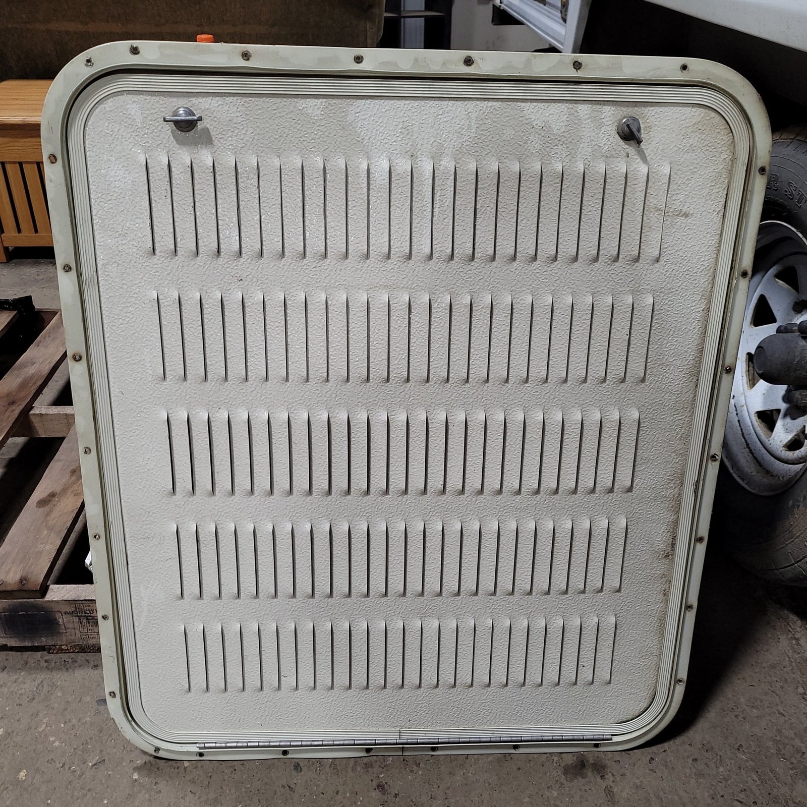 Used RV Radius Battery / Propane Cargo Door 25 3/4 X 29 3/4 X 1