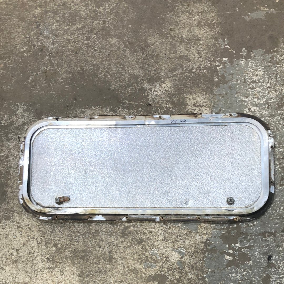 Used RV Radius Cargo / compartment Door 11 1/2 x 29 1/2 - Young Farts RV Parts