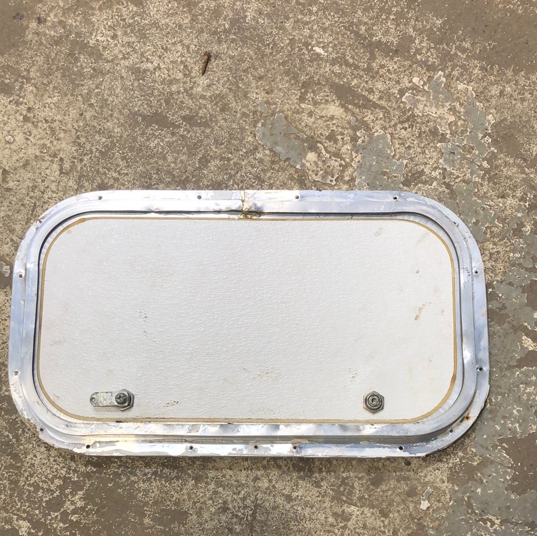Used RV Radius Cargo / compartment Door 19 3/4 x 10 3/4 - Young Farts RV Parts