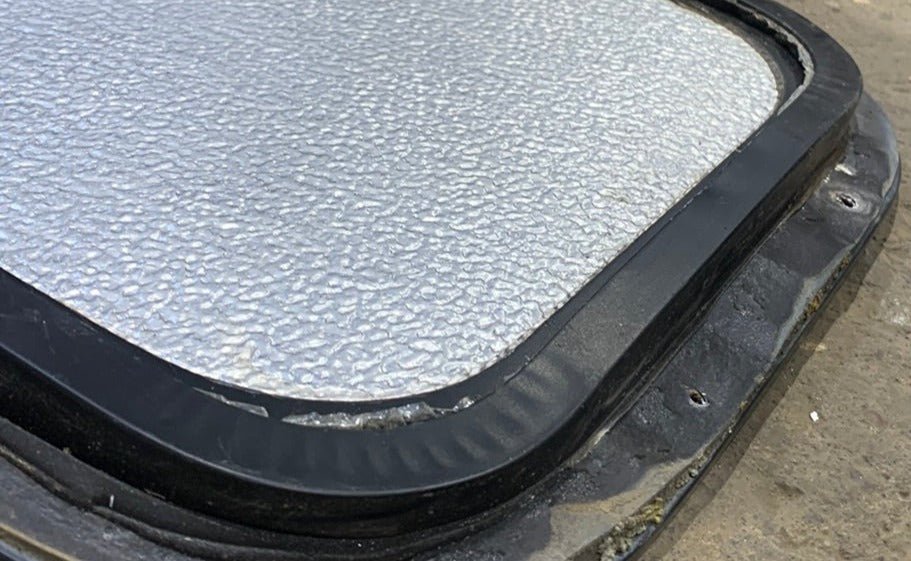 Used RV Radius Cargo / compartment Door 19 3/4 x 10 3/4 x 1/2