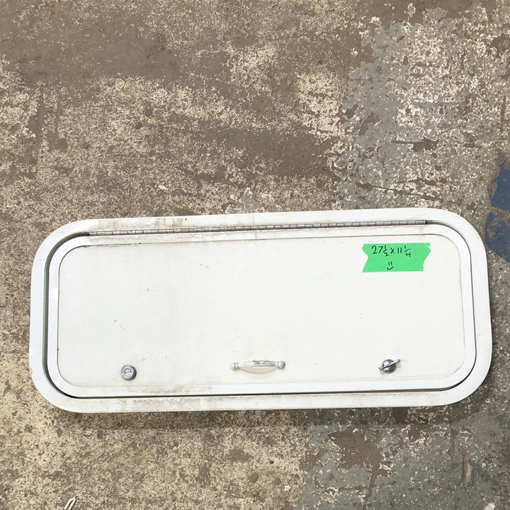 Used RV Radius Cargo / compartment Door 27 1/2 x 11 1/4 - Young Farts RV Parts