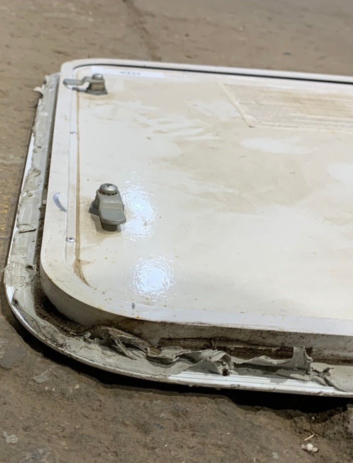 Used RV Radius Cargo / compartment Door 29 3/4" x 23 7/8" x 3/4" - Young Farts RV Parts