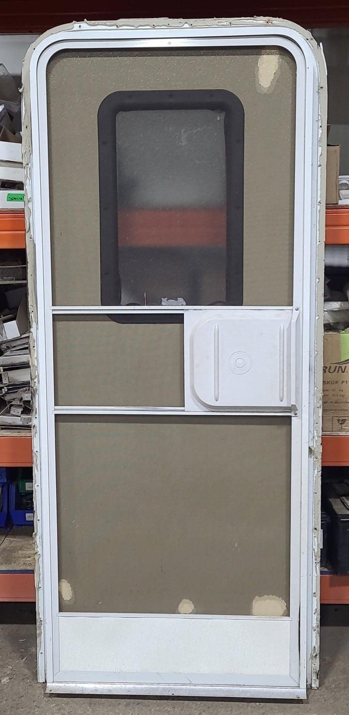 Used RV Radius Entry Door 29 1/2" W x 71 7/8" H - Young Farts RV Parts