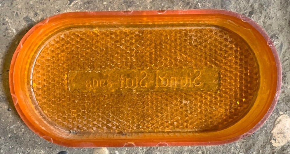 Used Signal Stat 8908 | SAE-A-P2-81 D.O.T. Marker Light Replacement Lens | Amber - Young Farts RV Parts