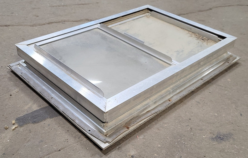 Used Silver Square Opening Window: 23" X 16" X 2 3/4" D - Young Farts RV Parts