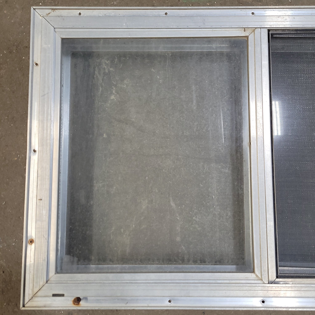 Used Silver Square Opening Window: 30" X 19 1/2" X 2 5/8" D - Young Farts RV Parts
