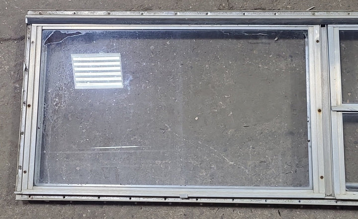 Used Silver Square Opening Window: 59 3/4" W x 18" H x 1 3/8" D - Young Farts RV Parts