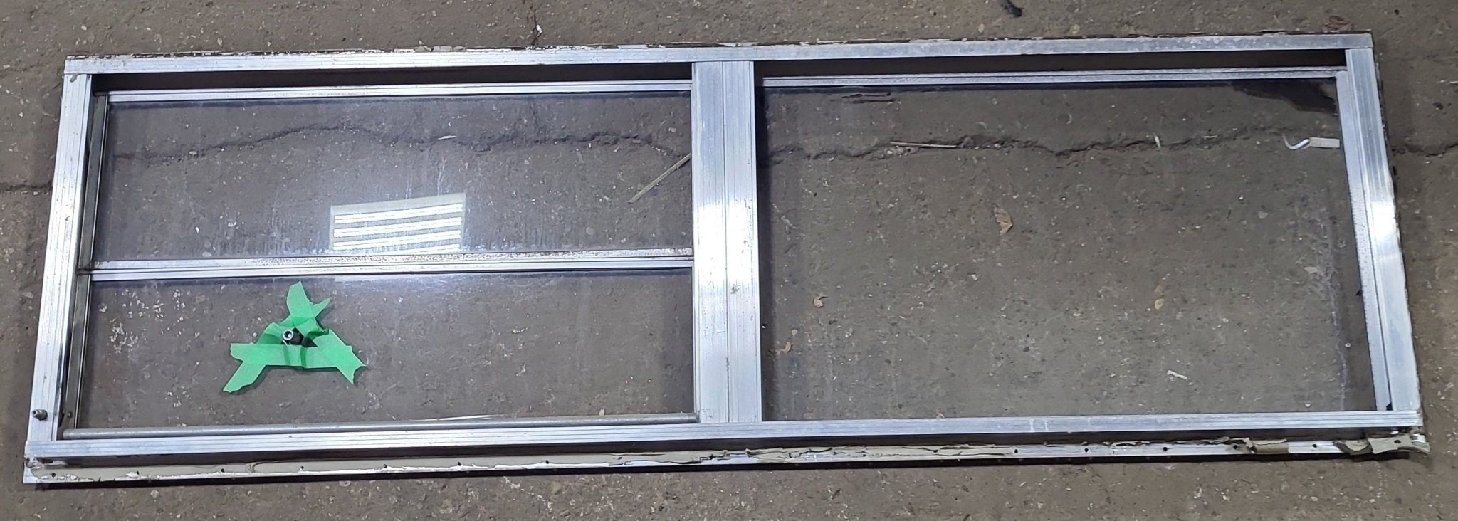 Used Silver Square Opening Window: 59 3/4" W x 18" H x 1 3/8" D - Young Farts RV Parts
