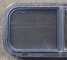 Load image into Gallery viewer, Used Slanted Black Radius Opening Window : 30 1/4&quot; W X 11 3/4&quot; H X 1 7/8&quot; D - Young Farts RV Parts