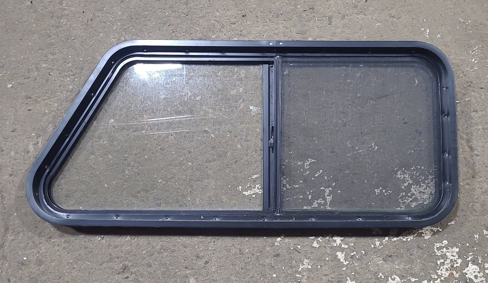 Used Slanted Black Radius Opening Window : 41 3/4