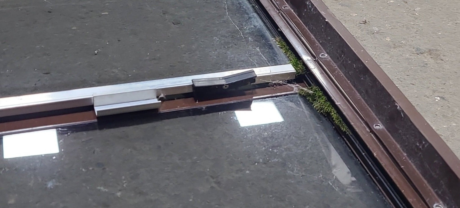 Used Slanted Brown Radius Opening Window : 22 1/8