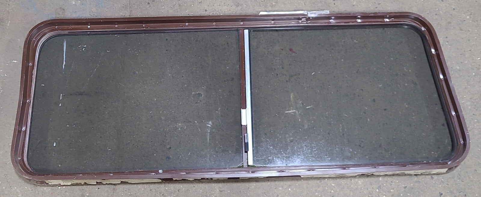 Used Slanted Brown Radius Opening Window : 22 1/8