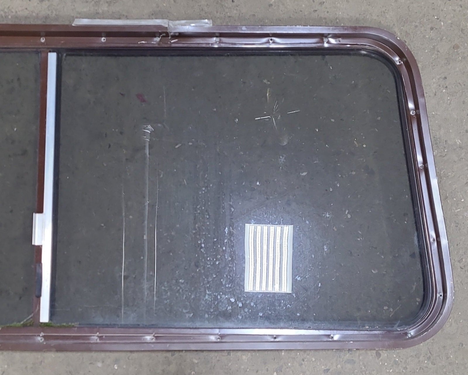 Used Slanted Brown Radius Opening Window : 22 1/8