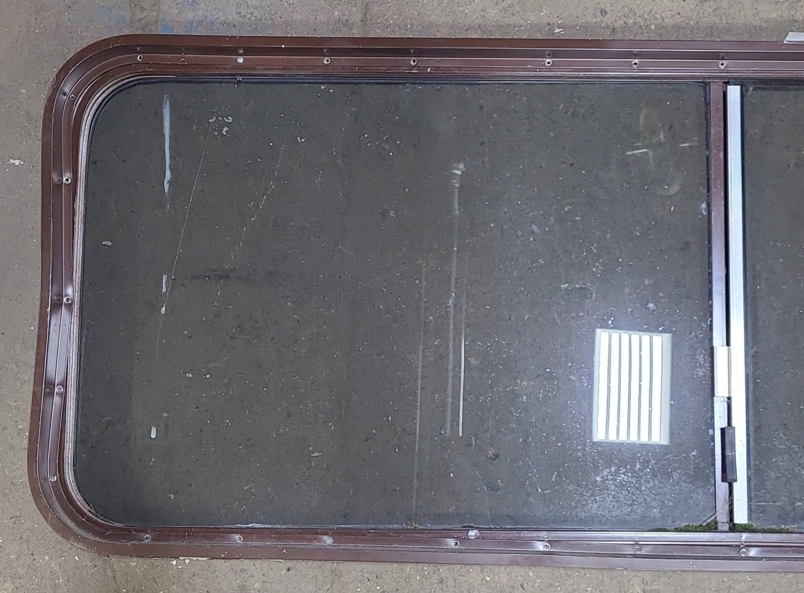 Used Slanted Brown Radius Opening Window : 22 1/8