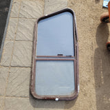 Used Slanted Brown Radius Opening Window : 42 X 19 X 2