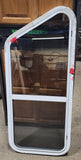 Used Slanted White Radius Opening Window : 17 3/4