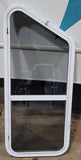 Used Slanted White Radius Opening Window : 17 3/4