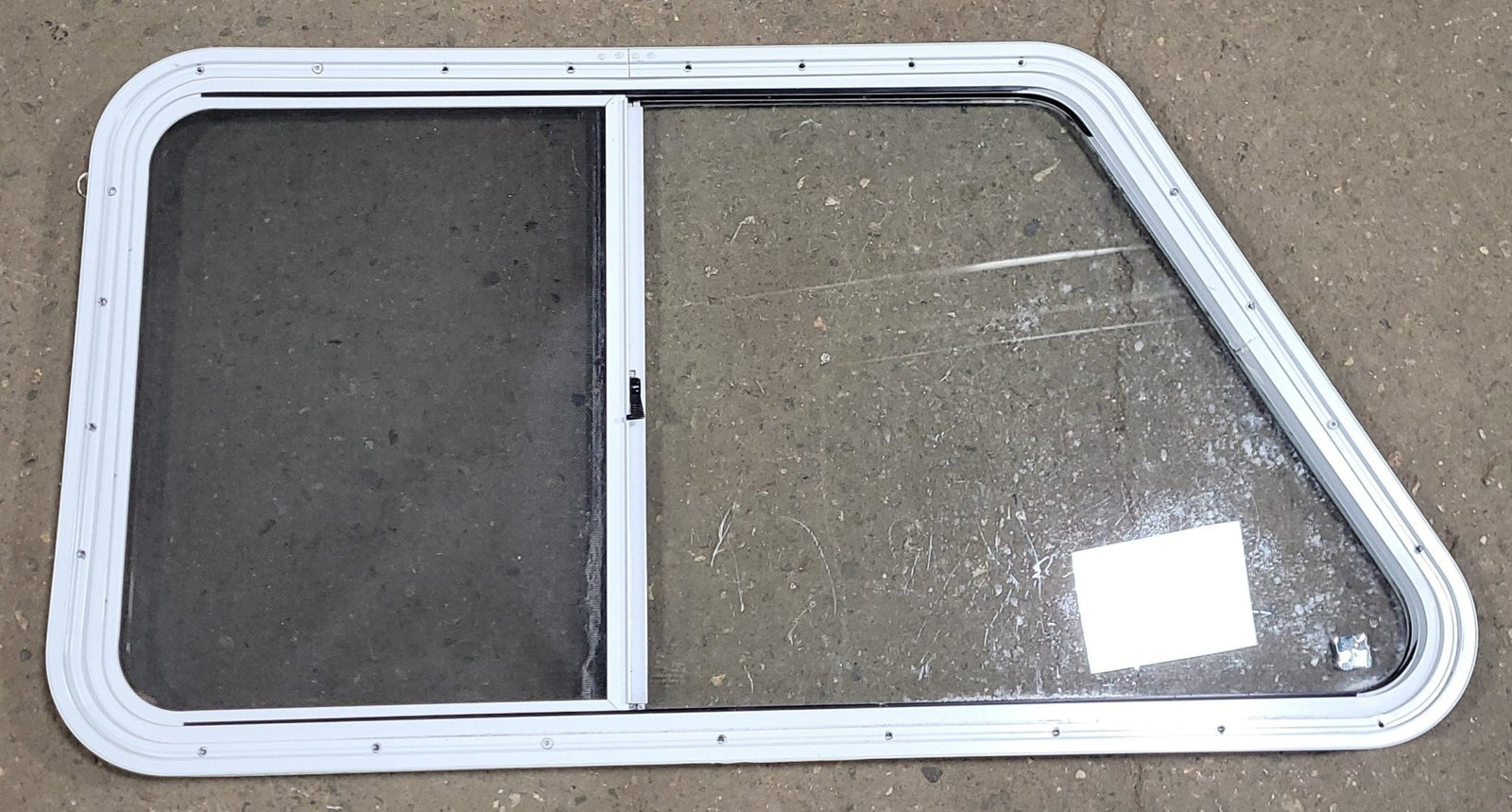 Used Slanted White Radius Opening Window : 21 1/2