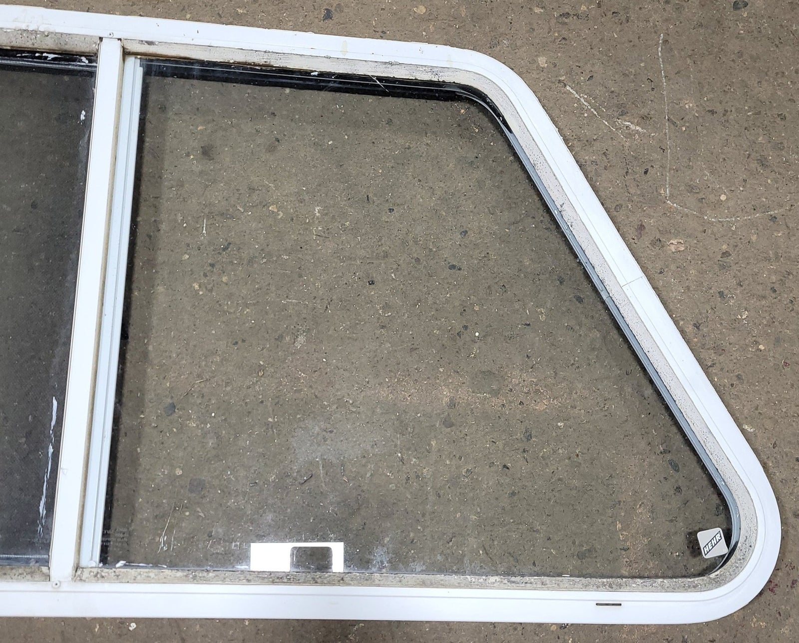 Used Slanted White Radius Opening Window : 21 1/2