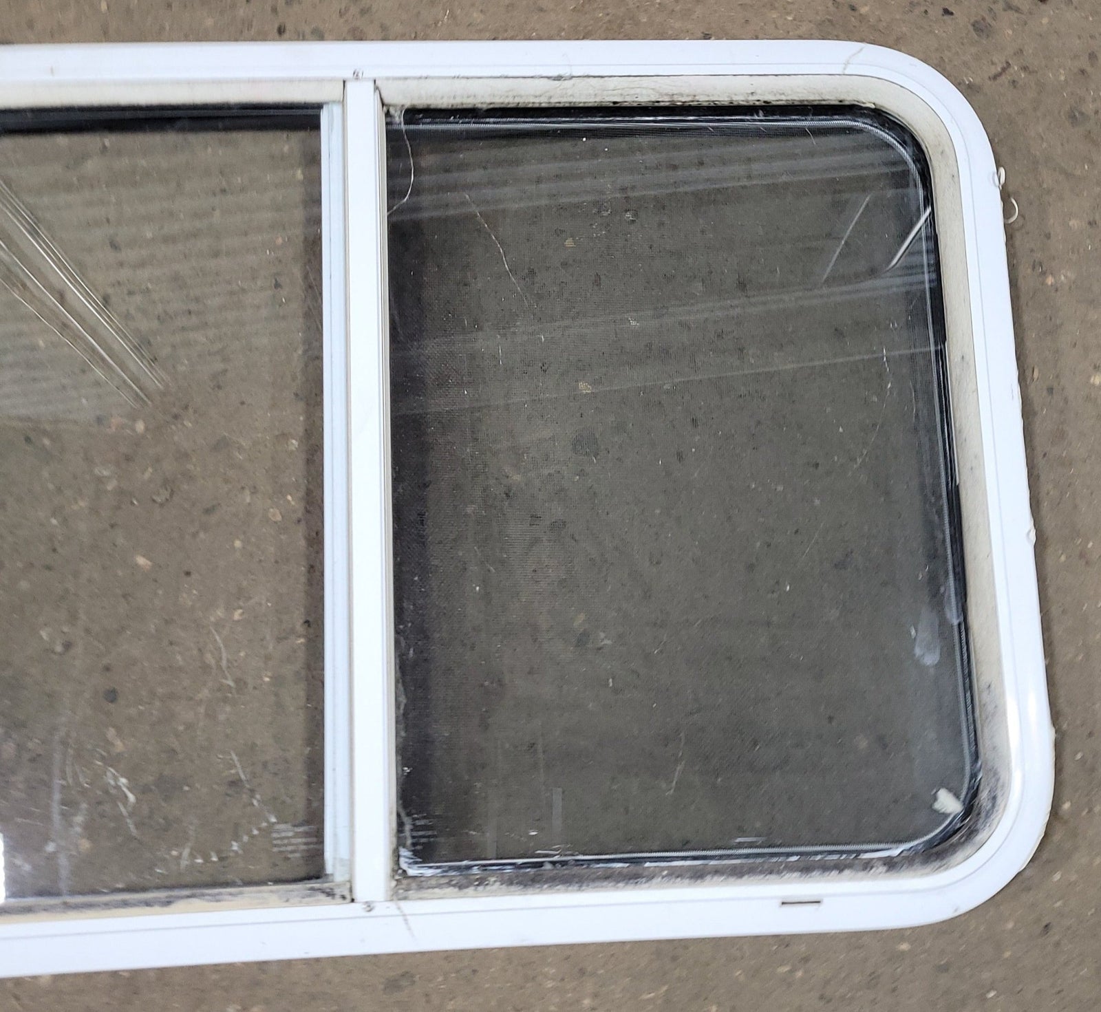 Used Slanted White Radius Opening Window : 21 1/2