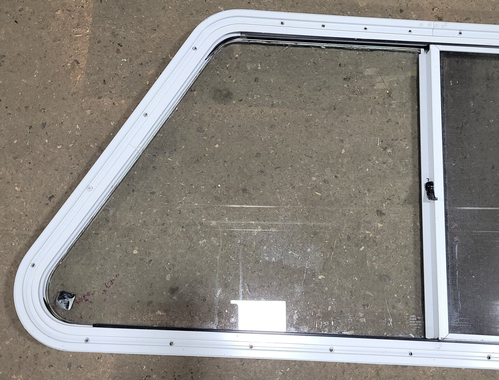 Used Slanted White Radius Opening Window : 21 1/2