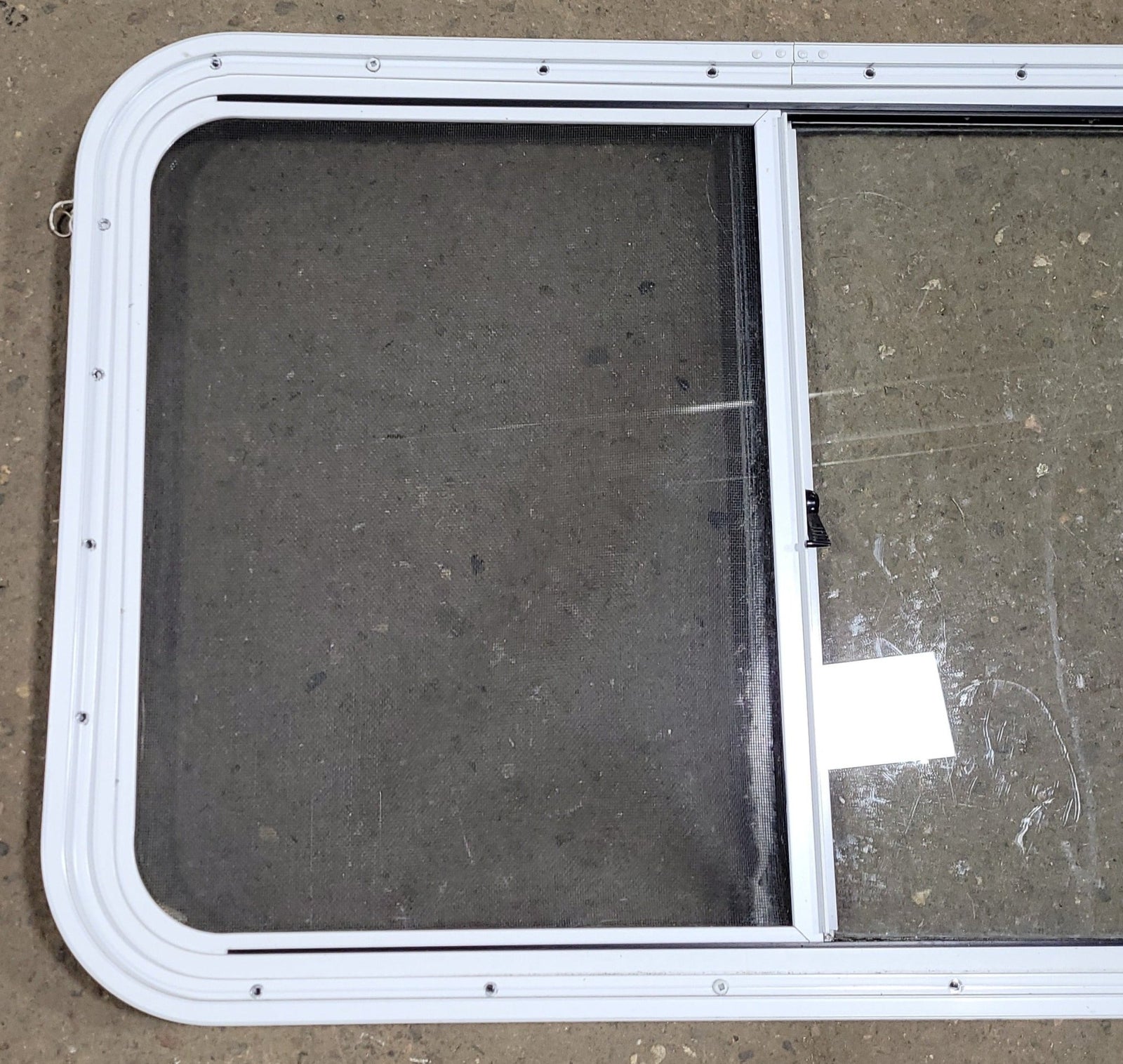 Used Slanted White Radius Opening Window : 21 1/2