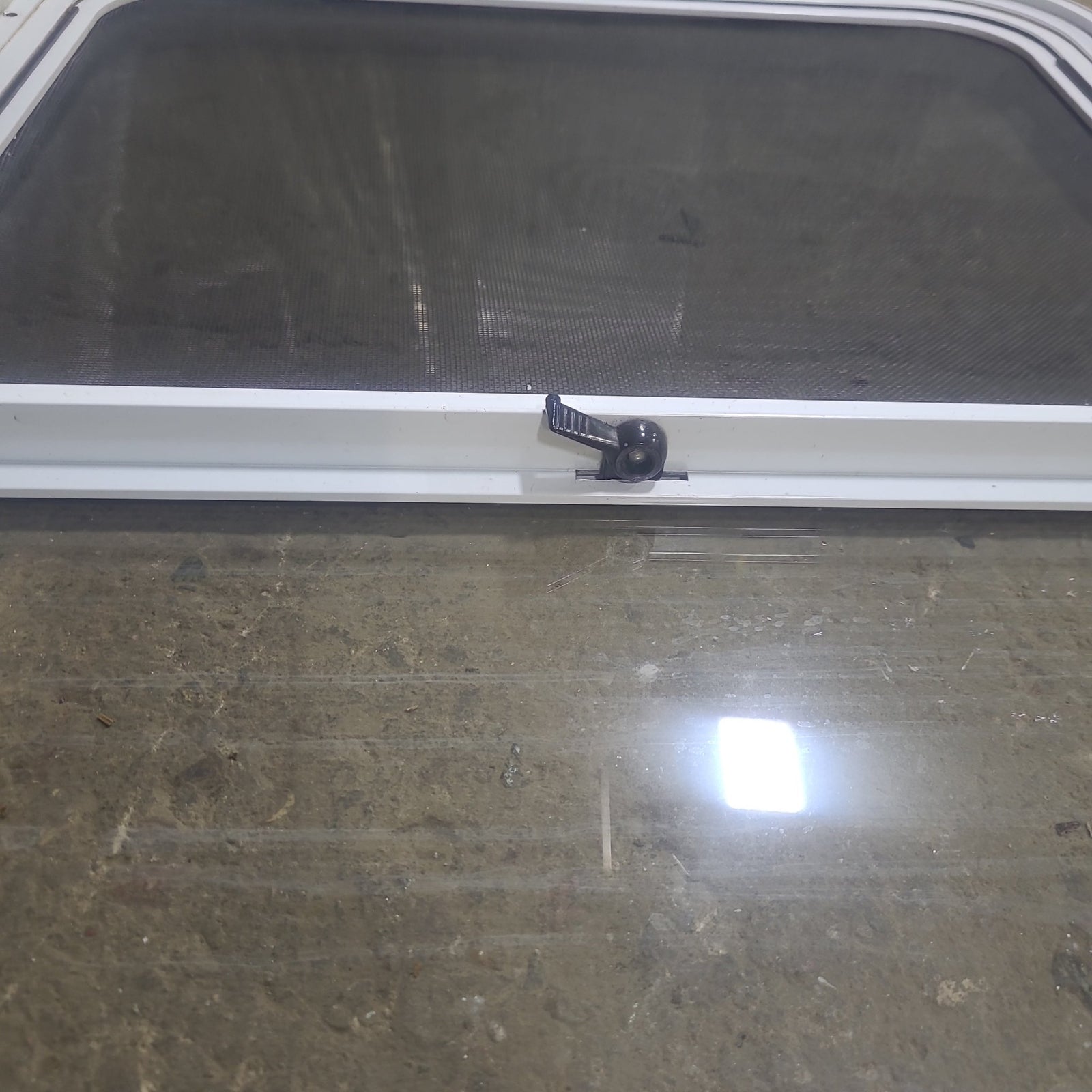 Used Slanted White Radius Opening Window : 40 1/2