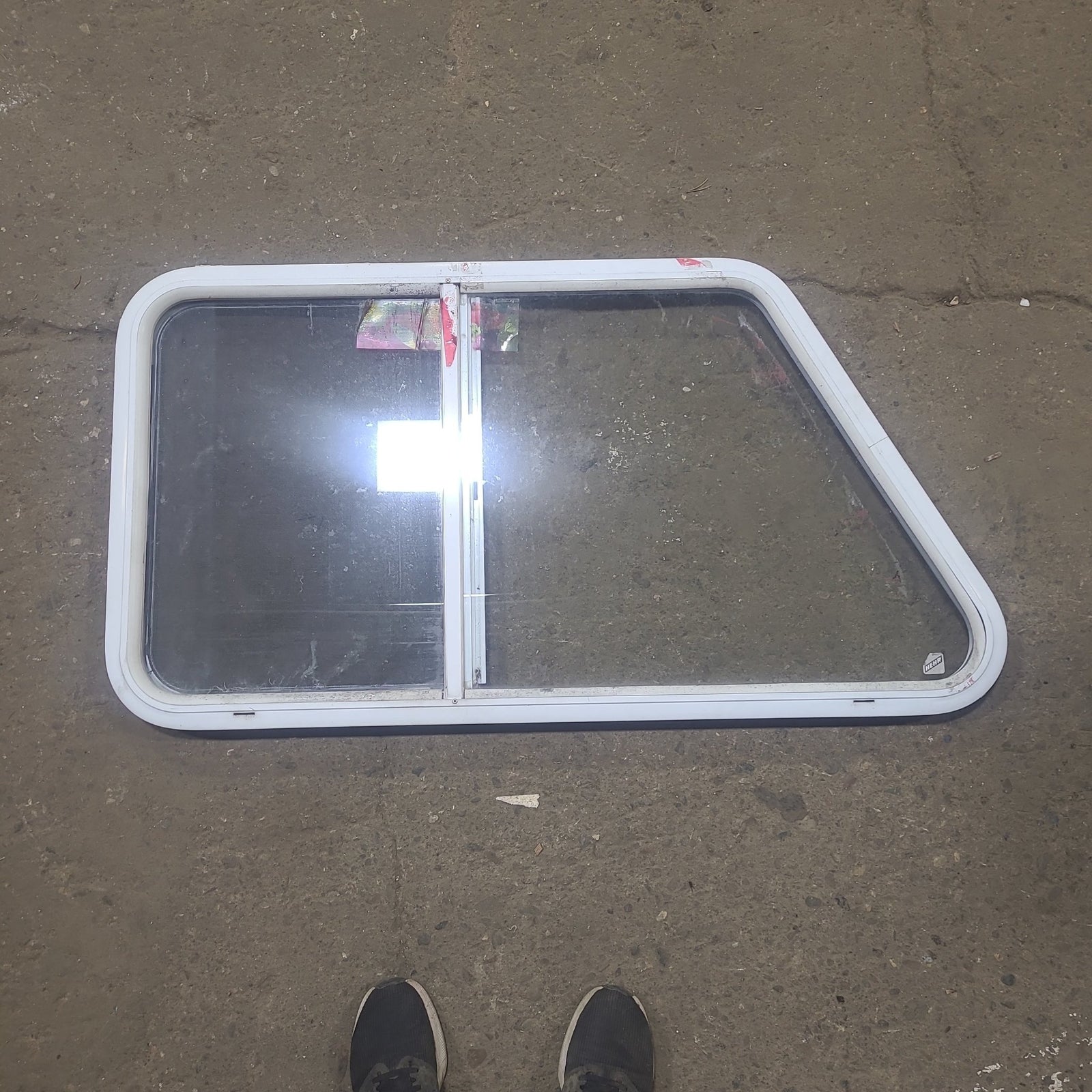 Used Slanted White Radius Opening Window : 40 1/2
