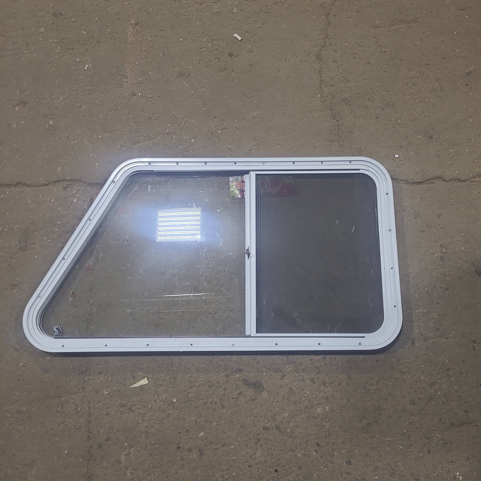 Used Slanted White Radius Opening Window : 40 1/2