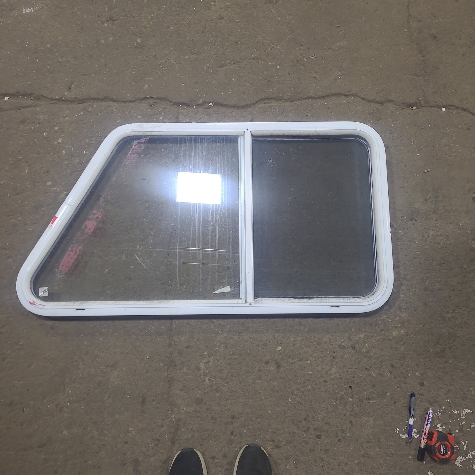 Used Slanted White Radius Opening Window : 40 1/2