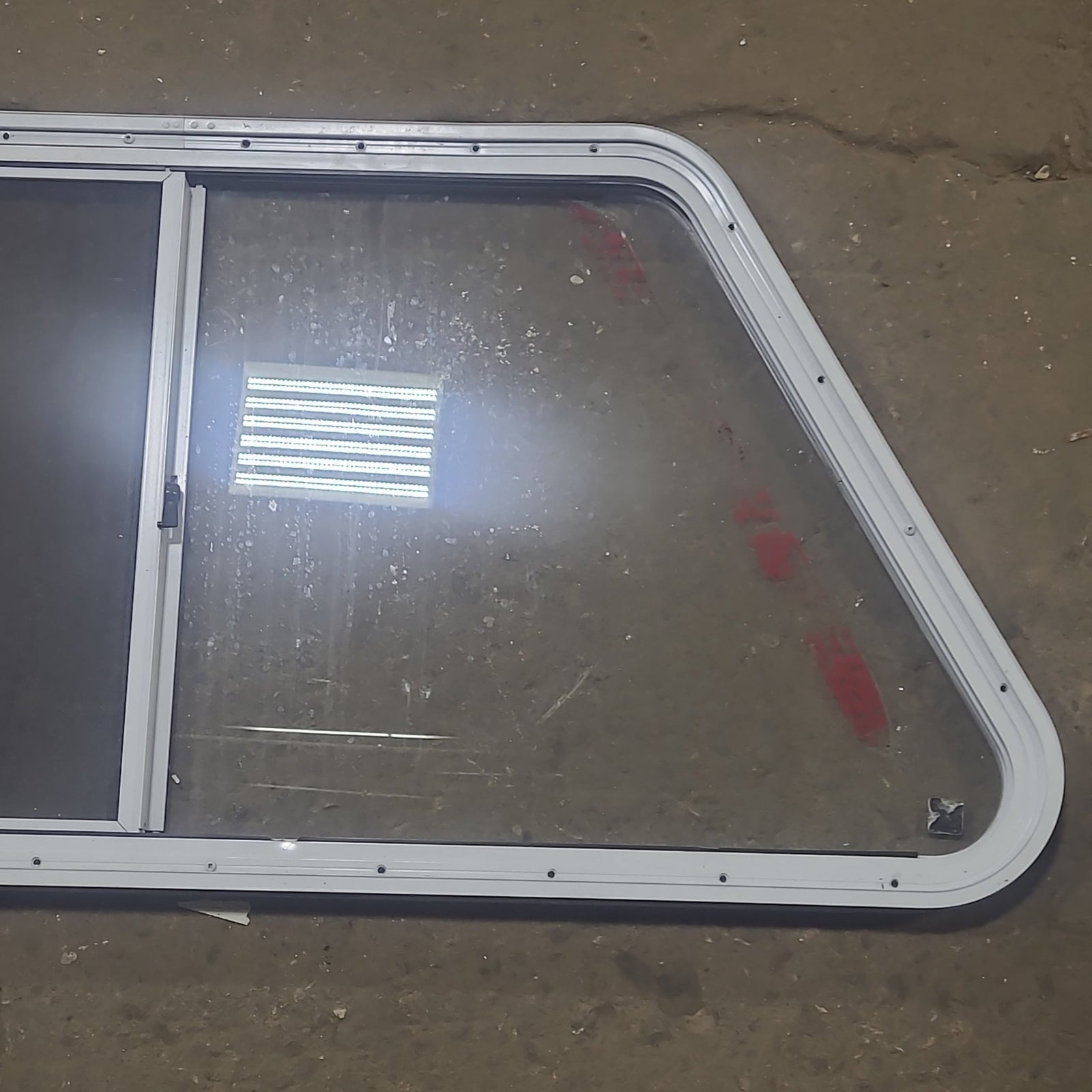 Used Slanted White Radius Opening Window : 40 1/2