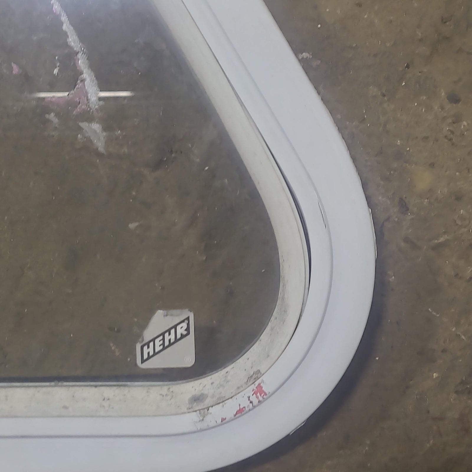 Used Slanted White Radius Opening Window : 40 1/2