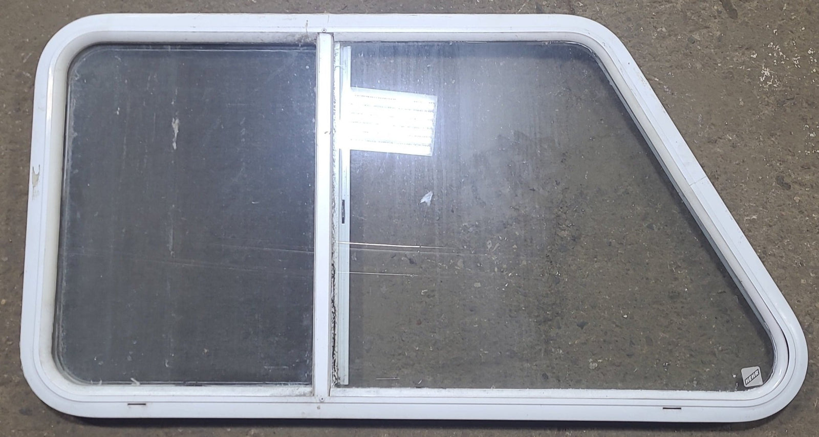 Used Slanted White Radius Opening Window : 41 1/2
