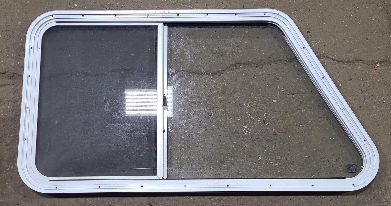 Used Slanted White Radius Opening Window : 41 1/2