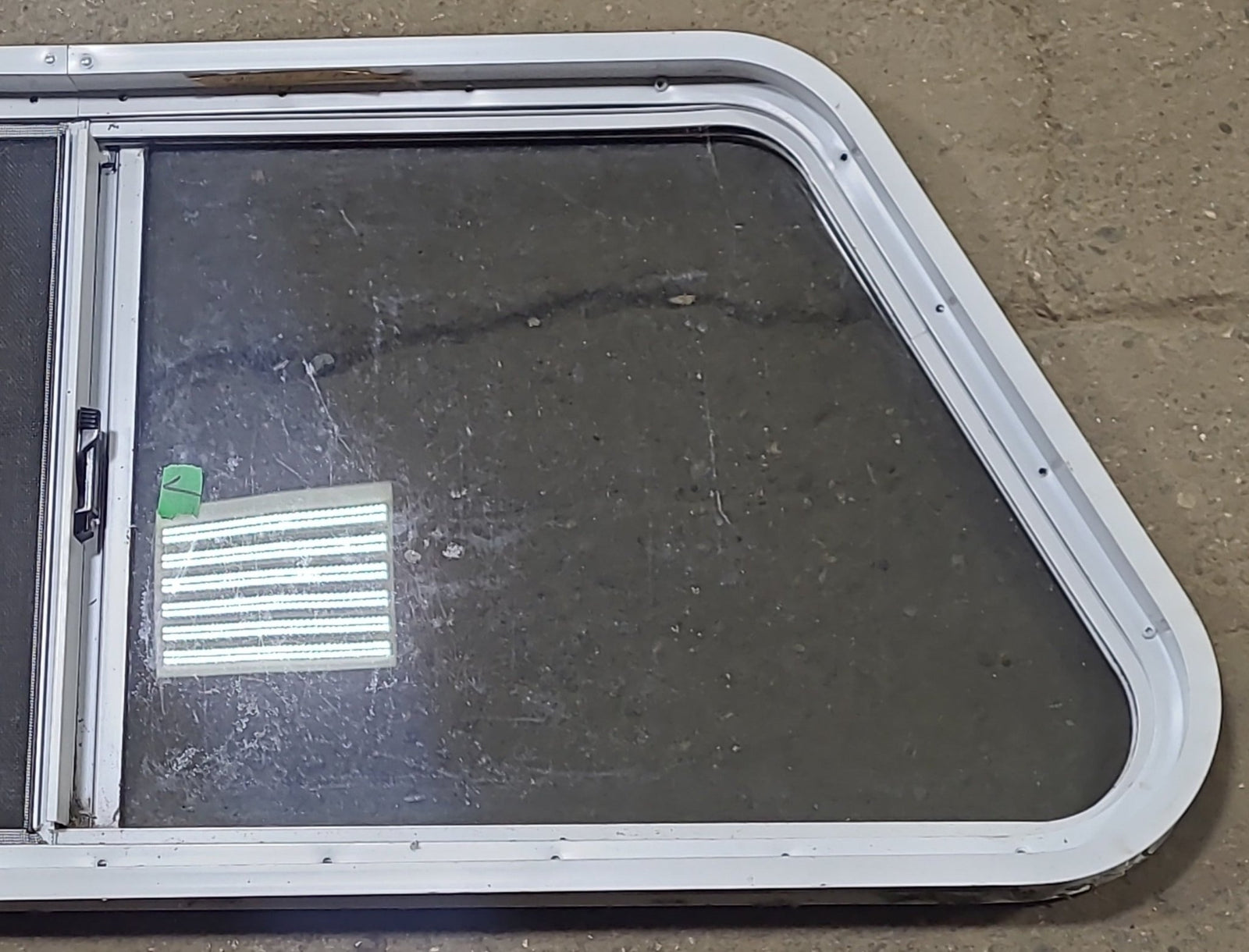 Used Slanted White Radius Opening Window : 41 3/4