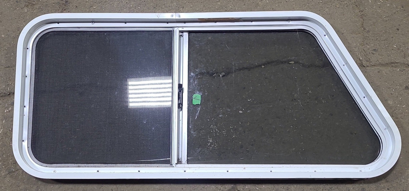 Used Slanted White Radius Opening Window : 41 3/4